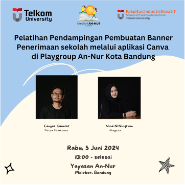 Pelatihan Pendampingan Pembuatan Banner Penerimaan sekolah melalui aplikasi Canva di Playgroup An-Nur Kota Bandung